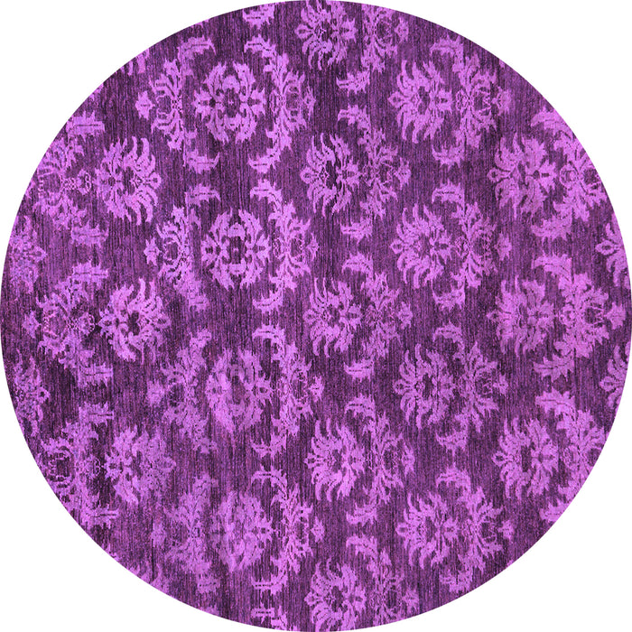 Round Abstract Purple Modern Rug, abs258pur