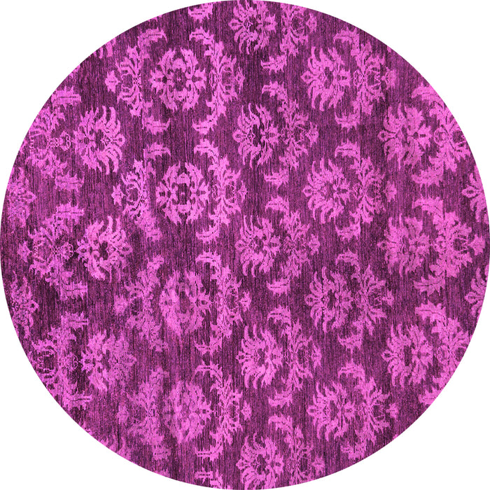 Round Abstract Pink Modern Rug, abs258pnk