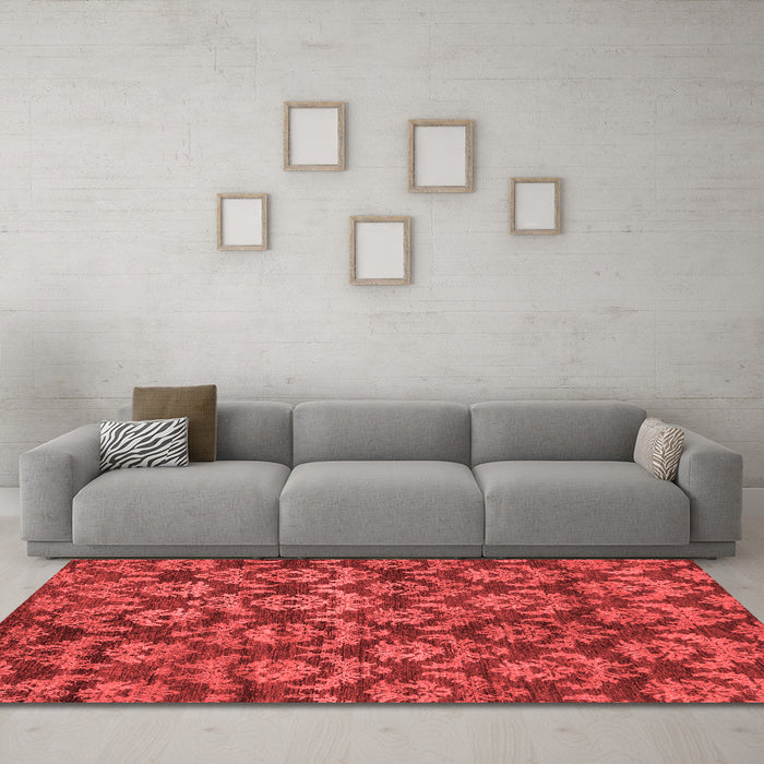 Modern Red Washable Rugs
