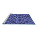 Sideview of Machine Washable Abstract Blue Modern Rug, wshabs258blu