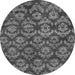 Round Machine Washable Abstract Gray Modern Rug, wshabs258gry