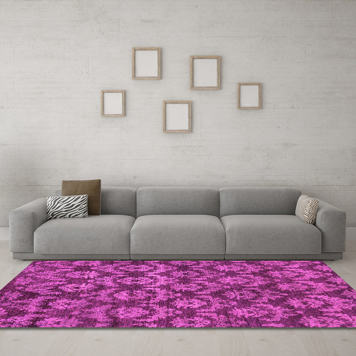 Machine Washable Abstract Pink Modern Rug in a Living Room, wshabs258pnk