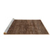 Sideview of Machine Washable Abstract Dark Gold Brown Rug, wshabs259