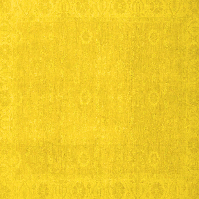 Square Machine Washable Abstract Yellow Modern Rug, wshabs2590yw