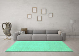 Machine Washable Abstract Turquoise Modern Area Rugs in a Living Room,, wshabs2590turq