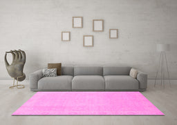 Machine Washable Abstract Pink Modern Rug in a Living Room, wshabs2590pnk