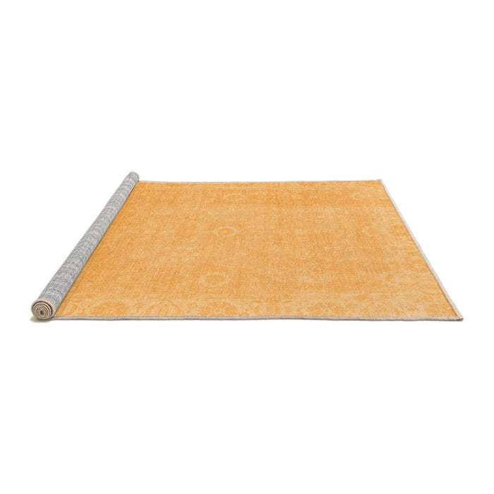 Sideview of Machine Washable Abstract Orange Modern Area Rugs, wshabs2590org