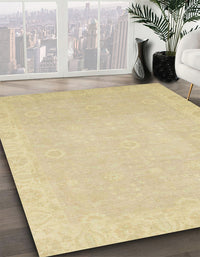 Abstract Brown Gold Modern Rug, abs2590