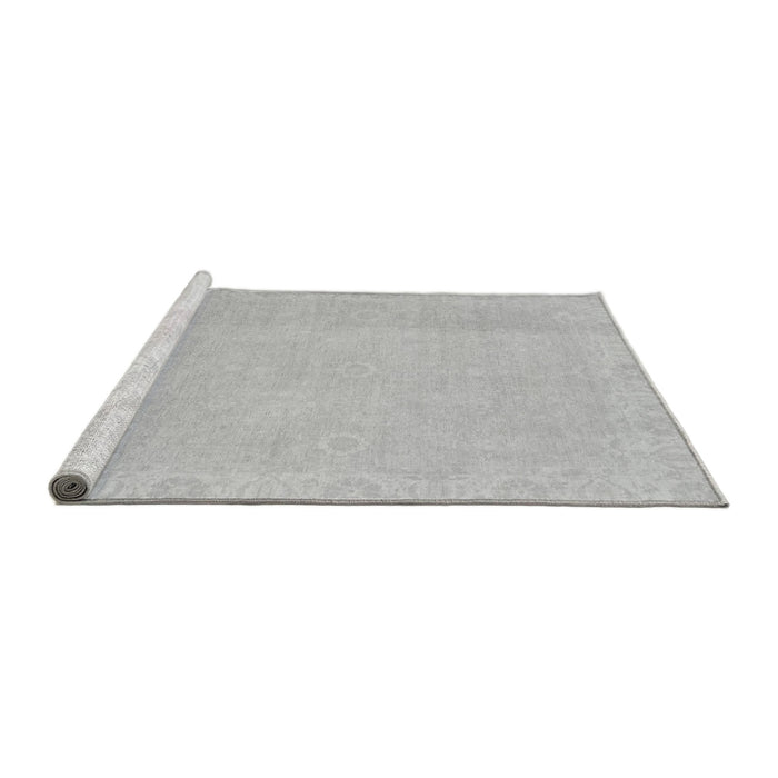 Sideview of Machine Washable Abstract Gray Modern Rug, wshabs2590gry