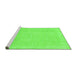 Sideview of Machine Washable Abstract Green Modern Area Rugs, wshabs2590grn