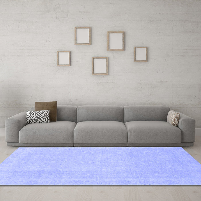 Machine Washable Abstract Blue Modern Rug in a Living Room, wshabs2590blu