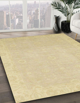 Machine Washable Abstract Brown Gold Rug in a Family Room, wshabs2590