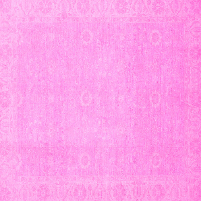 Square Machine Washable Abstract Pink Modern Rug, wshabs2590pnk