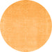 Round Abstract Orange Modern Rug, abs2590org