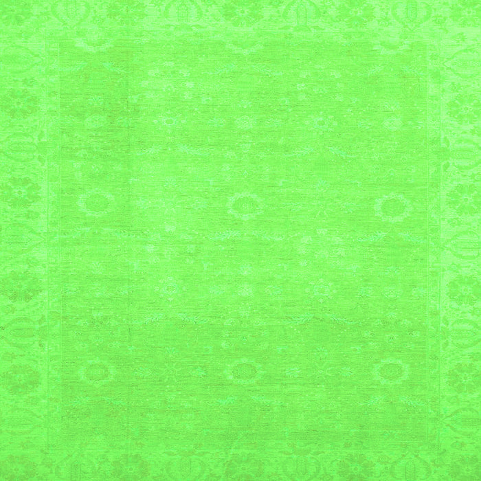 Square Machine Washable Abstract Green Modern Area Rugs, wshabs2590grn