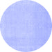 Round Abstract Blue Modern Rug, abs2590blu