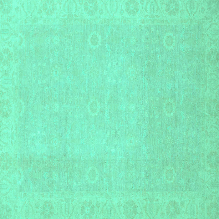 Square Machine Washable Abstract Turquoise Modern Area Rugs, wshabs2590turq