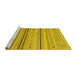 Sideview of Machine Washable Abstract Yellow Modern Rug, wshabs2591yw