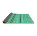 Sideview of Abstract Turquoise Modern Rug, abs2591turq