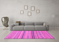 Machine Washable Abstract Pink Modern Rug, wshabs2591pnk