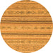 Round Abstract Orange Modern Rug, abs2591org