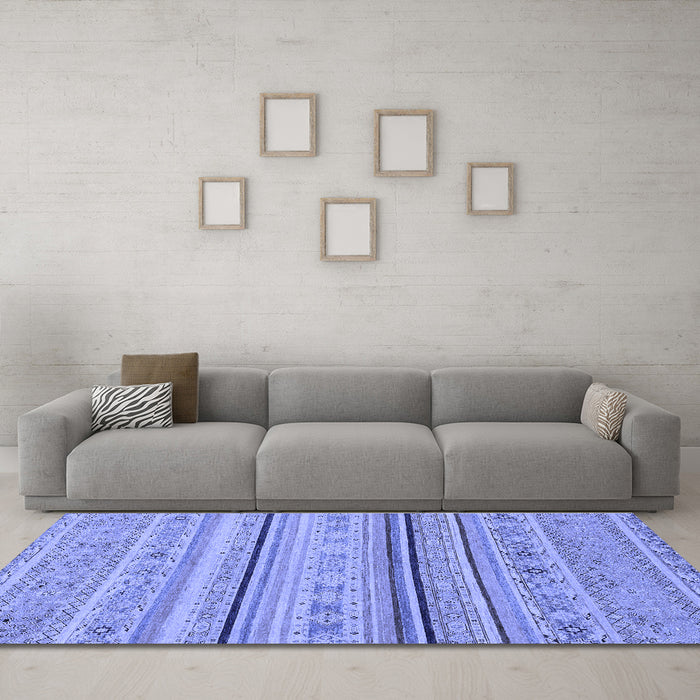 Machine Washable Abstract Blue Modern Rug in a Living Room, wshabs2591blu