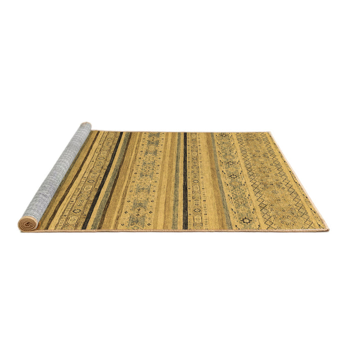 Sideview of Machine Washable Abstract Brown Modern Rug, wshabs2591brn