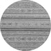 Round Abstract Gray Modern Rug, abs2591gry