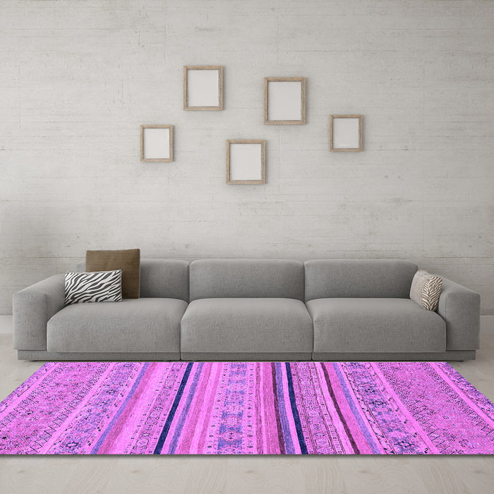 Machine Washable Abstract Purple Modern Area Rugs in a Living Room, wshabs2591pur