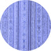 Round Abstract Blue Modern Rug, abs2591blu