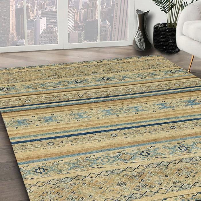 Abstract Dark Green Modern Rug in Family Room, abs2591