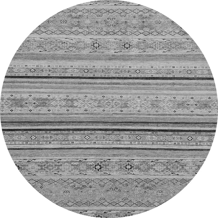 Round Machine Washable Abstract Gray Modern Rug, wshabs2591gry