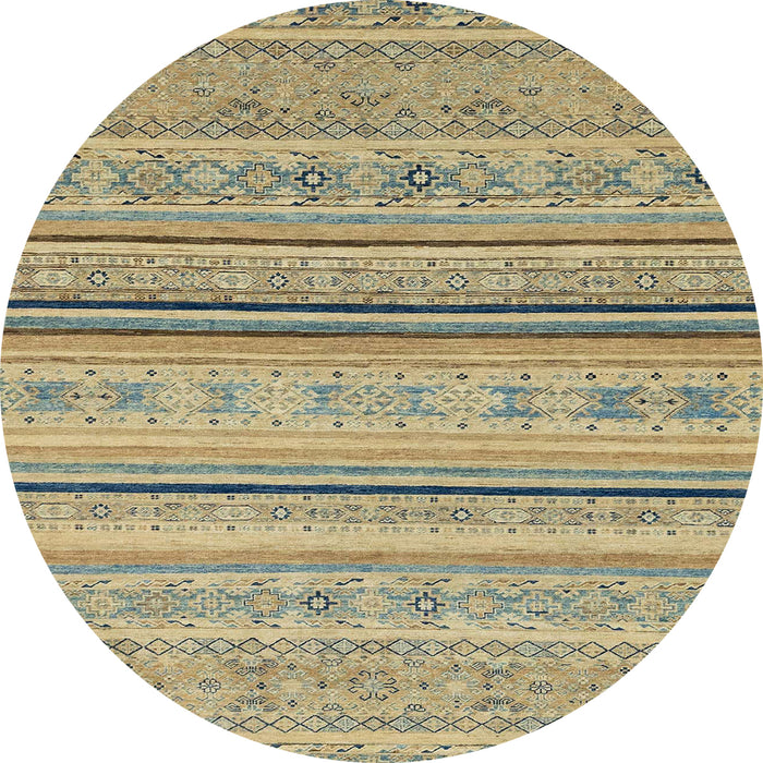 Round Machine Washable Abstract Dark Moccasin Green Rug, wshabs2591