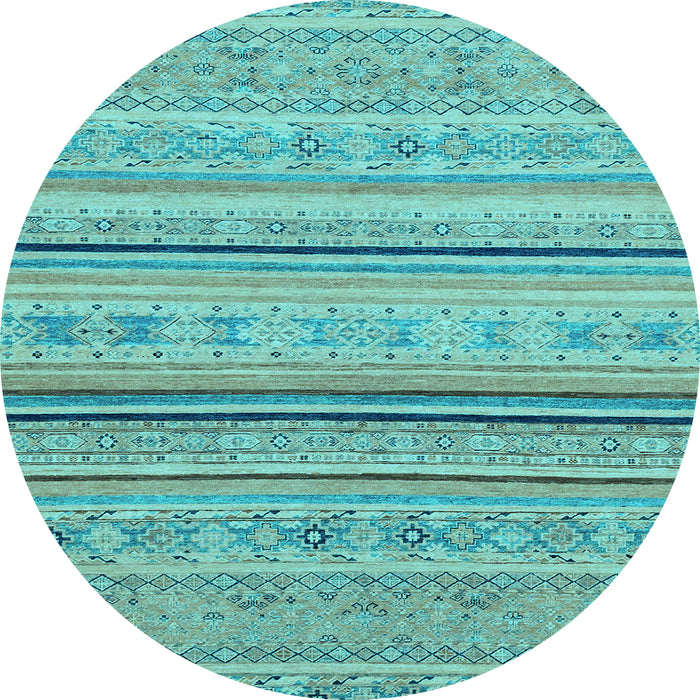 Round Machine Washable Abstract Light Blue Modern Rug, wshabs2591lblu
