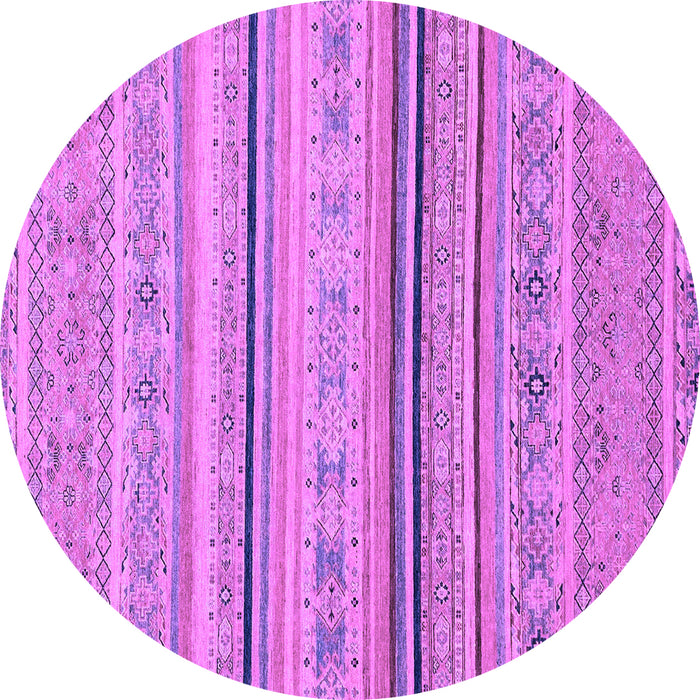Round Machine Washable Abstract Purple Modern Area Rugs, wshabs2591pur