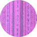 Round Machine Washable Abstract Purple Modern Area Rugs, wshabs2591pur