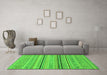 Machine Washable Abstract Green Modern Area Rugs in a Living Room,, wshabs2591grn