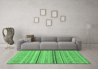 Machine Washable Abstract Emerald Green Modern Rug, wshabs2591emgrn