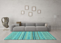 Machine Washable Abstract Light Blue Modern Rug, wshabs2591lblu