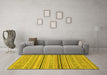 Machine Washable Abstract Yellow Modern Rug in a Living Room, wshabs2591yw