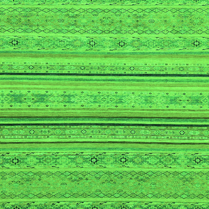 Square Machine Washable Abstract Green Modern Area Rugs, wshabs2591grn
