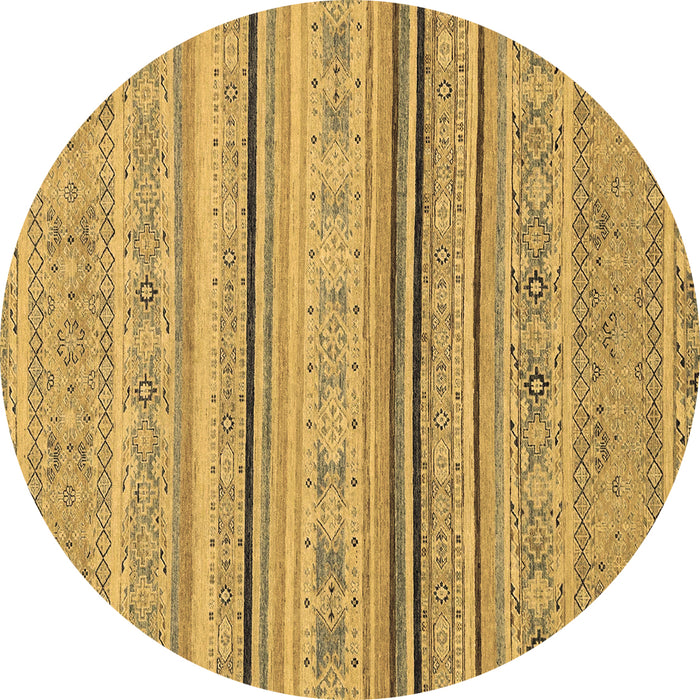 Round Abstract Brown Modern Rug, abs2591brn