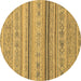 Round Abstract Brown Modern Rug, abs2591brn