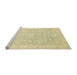 Sideview of Machine Washable Abstract Brown Gold Rug, wshabs2592