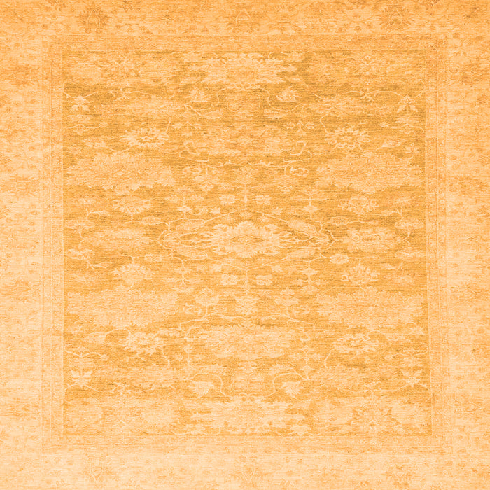 Square Machine Washable Oriental Orange Traditional Area Rugs, wshabs2592org