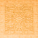 Square Machine Washable Oriental Orange Traditional Area Rugs, wshabs2592org