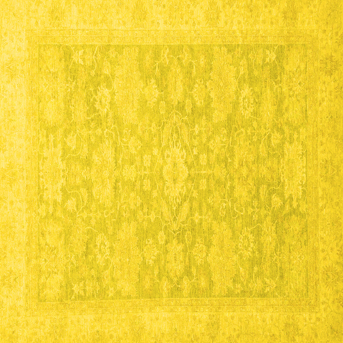 Square Machine Washable Oriental Yellow Traditional Rug, wshabs2592yw