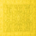 Square Machine Washable Oriental Yellow Traditional Rug, wshabs2592yw