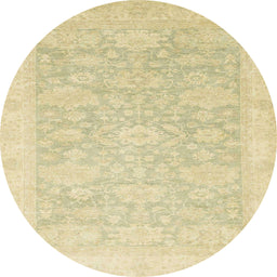 Round Machine Washable Abstract Brown Gold Rug, wshabs2592
