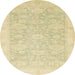Round Machine Washable Abstract Brown Gold Rug, wshabs2592